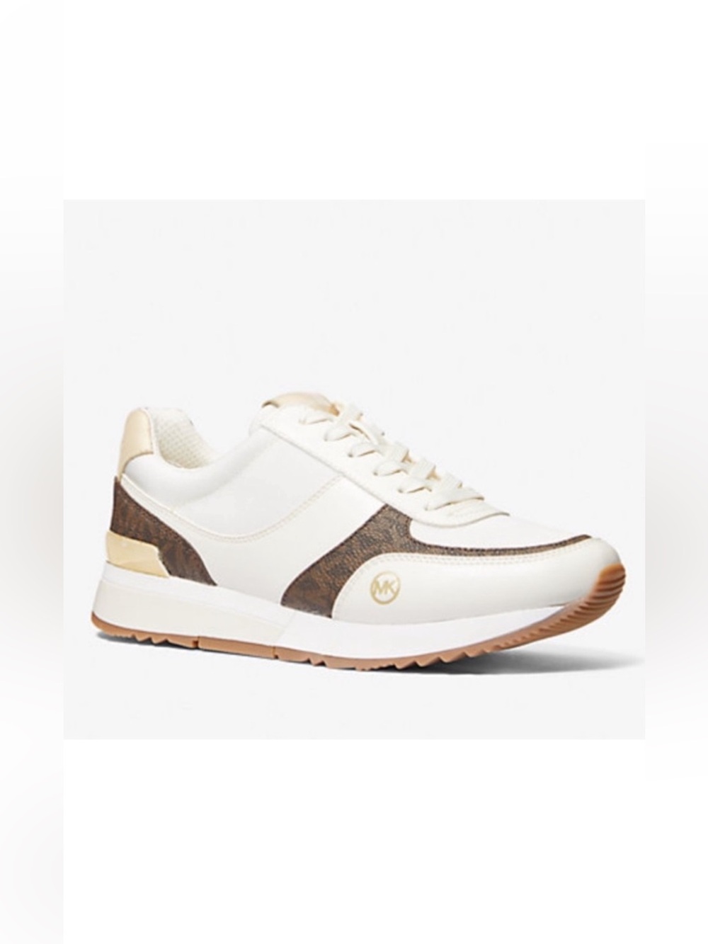 🛍️ NWT Michael Kors Andi Retro Cream and Brown Sneakers